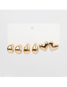 Set Aros Chunky Golden Forms | Venta mayorista – Infinita