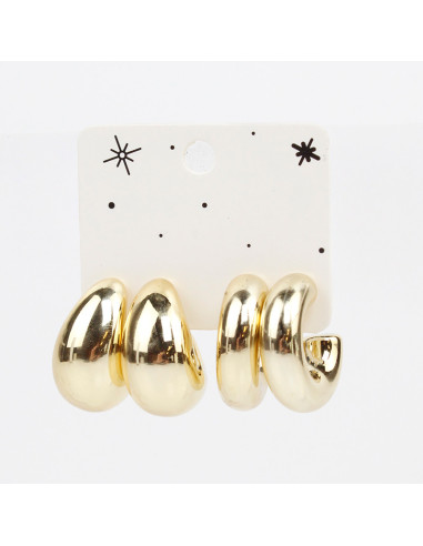 Set x2 Aros - Drop y Argolla Gold