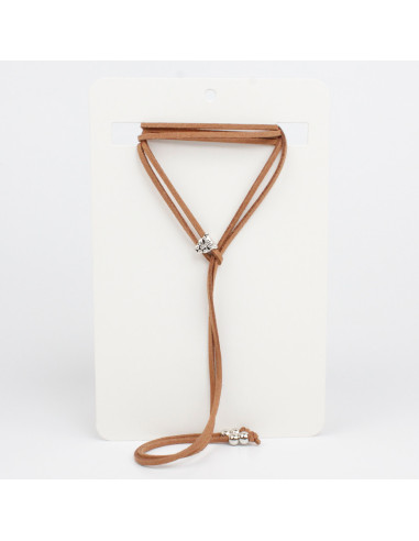 Collar Corbatero de Gamuza Leopard