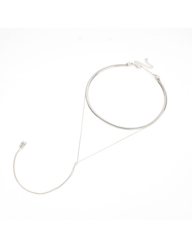 Collar Corbatero de Cadena Silver Snake