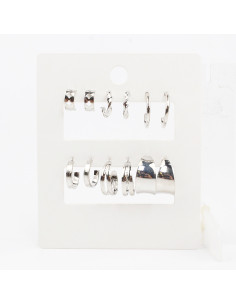 Aros Set x6 Silver Rin (I7574)