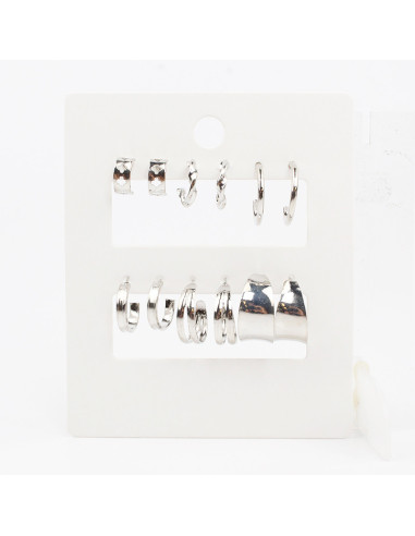 Aros Set x6 Silver Rin (I7574)