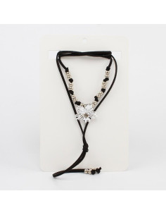 Collar de Gamuza Silver Flower