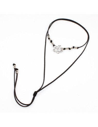 Collar de Gamuza Silver Flower
