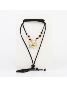 Collar de Gamuza Gold Flower