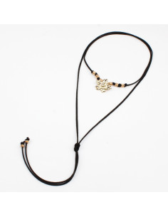 Collar de Gamuza Gold Flower