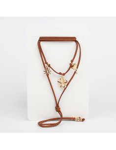 Collar de Gamuza Golden Charms
