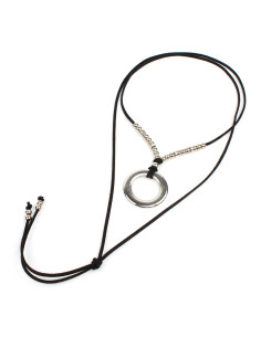 Collar de Gamuza Full Silver Circle