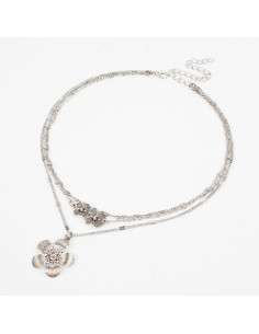 Collar de Cadenas Silver Flowers