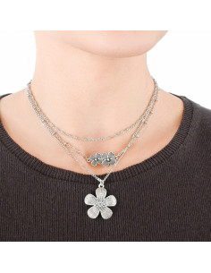 Collar de Cadenas Silver Flowers
