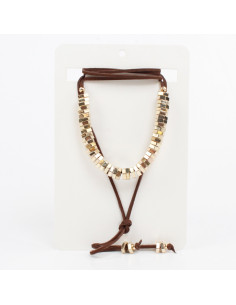 Collar de Gamuza Golden Hexagon