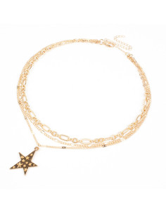 Collar de Cadenas Gold Stars