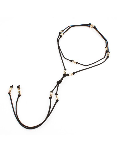 Collar Corbataro de Gamuza Golden Tie