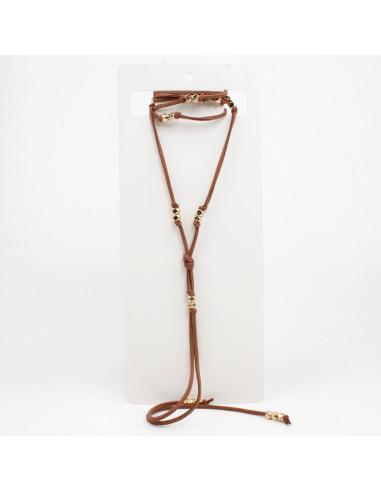 Collar Corbataro de Gamuza Golden Tie