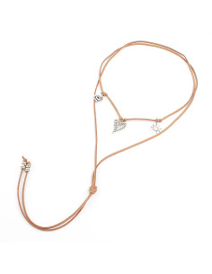 Collar de Gamuza Silver Charms