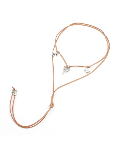 Collar de Gamuza Silver Charms