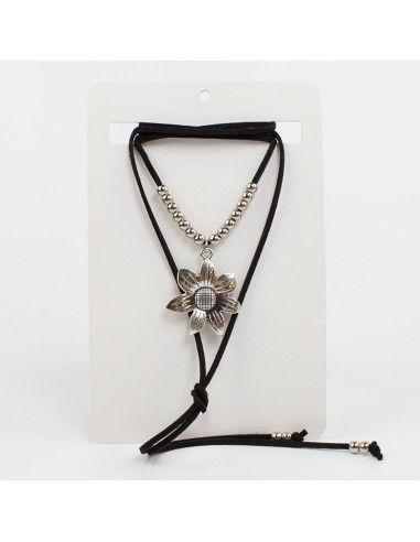 Collar de Gamuza Silver Sunflower