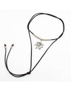 Collar de Gamuza Silver Sunflower