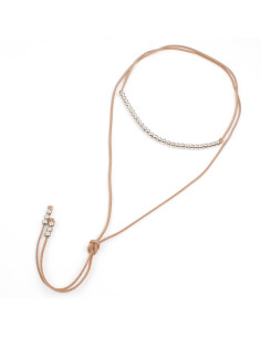 Collar de Gamuza Silver Beads