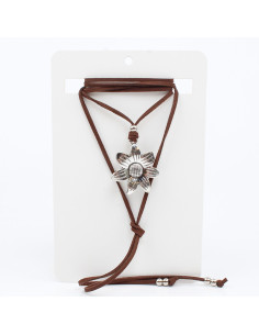 Collar de Gamuza Silver Sunflower