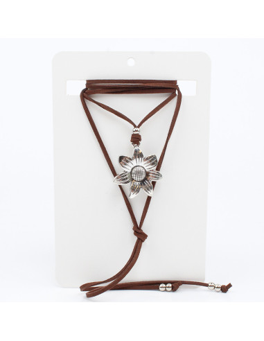 Collar de Gamuza Silver Sunflower