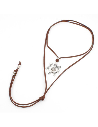 Collar de Gamuza Silver Sunflower
