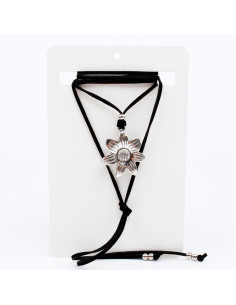 Collar de Gamuza Silver Sunflower