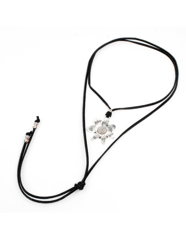 Collar de Gamuza Silver Sunflower