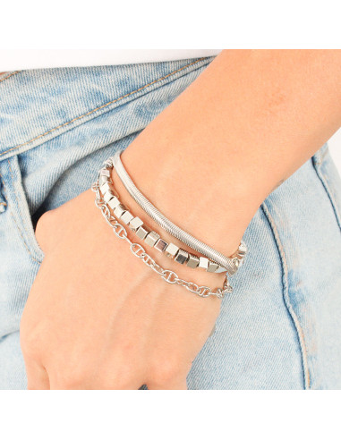 Set Pulseras Silver Trio