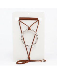 Collar de Gamuza New Silver Ring