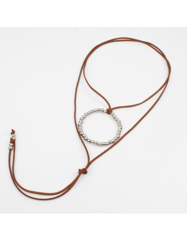 Collar de Gamuza New Silver Ring
