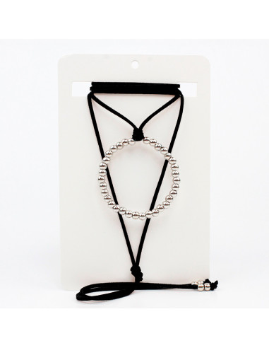Collar de Gamuza New Silver Ring