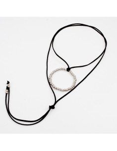 Collar de Gamuza New Silver Ring