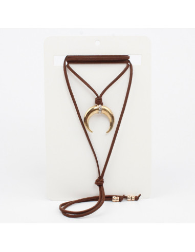 Collar de Gamuza Golden Boho Shine