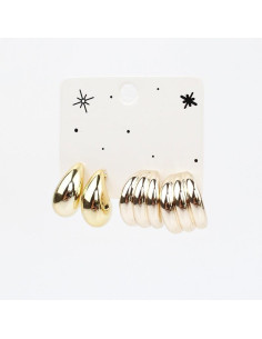 Set x2 Aros Chunky Organic Gold