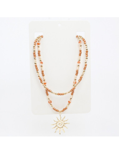 Collar Flexible Textured Gold Heart