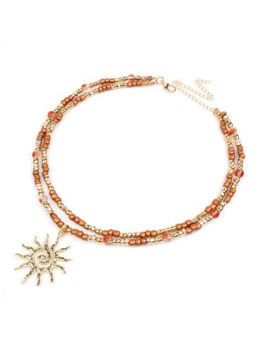 Collar Flexible Textured Gold Heart