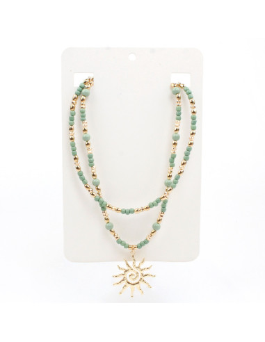 Collar Flexible Textured Gold Heart