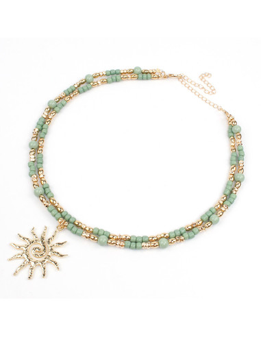 Collar Flexible Textured Gold Heart