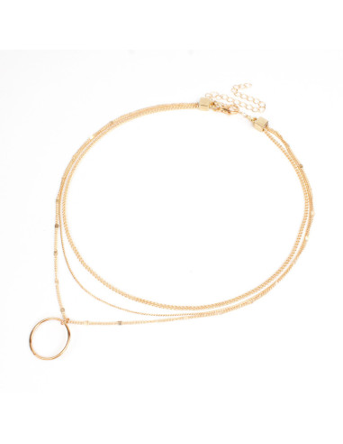 Collar de Cadenas Circle Gold