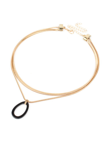 Collar de Cadenas Black Oval