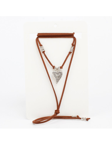 Collar de Gamuza Boho Heart