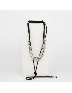 Collar Corbatero de Gamuza Cubic Silver