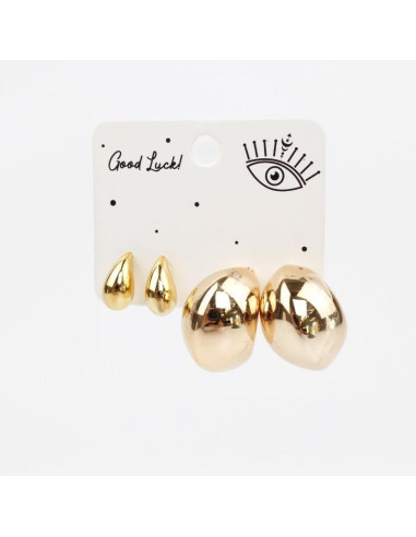 Set x2 Aros Two Drops Gold