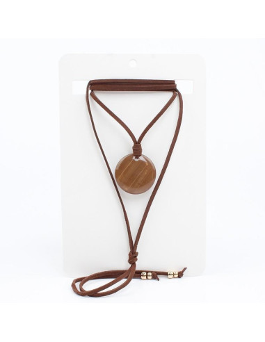 Collar de Gamuza Acrylic Coin