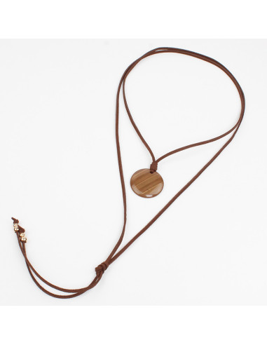 Collar de Gamuza Acrylic Coin