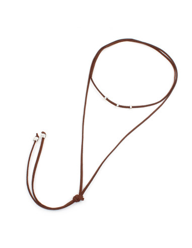 Collar Corbatero de Gamuza Beads