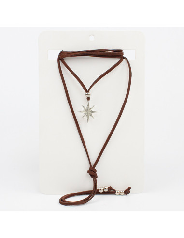 Collar de Gamuza Silver Sparkle