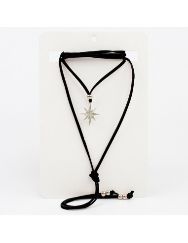 Collar de Gamuza Silver Sparkle