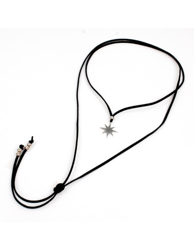 Collar de Gamuza Silver Sparkle